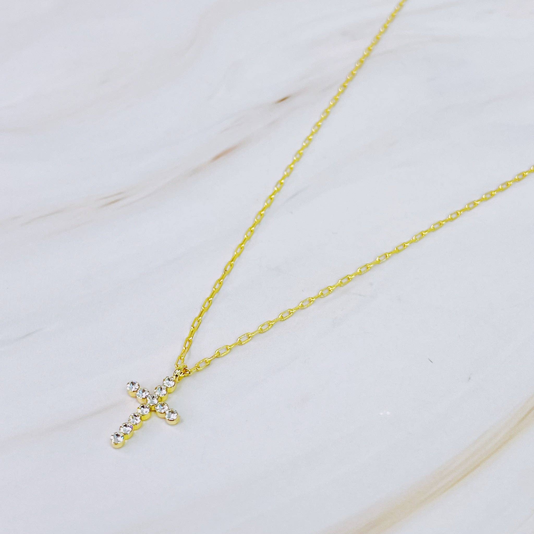 Ellison+Young - Wholesale Pendant/Charm Necklace - Faceted Crystal Cross Necklace1