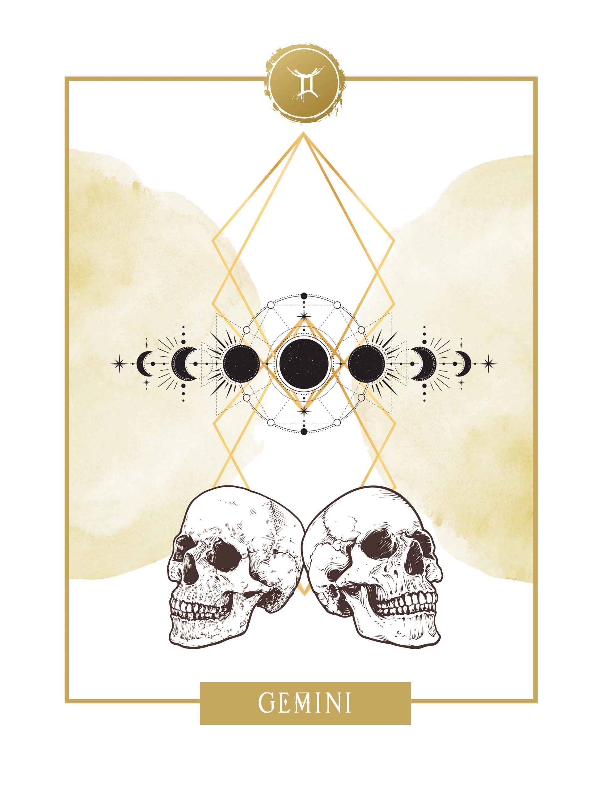 Heather Gerni Art & Design - Wholesale Postcard - ZODIAC POSTCARD - GEMINI1