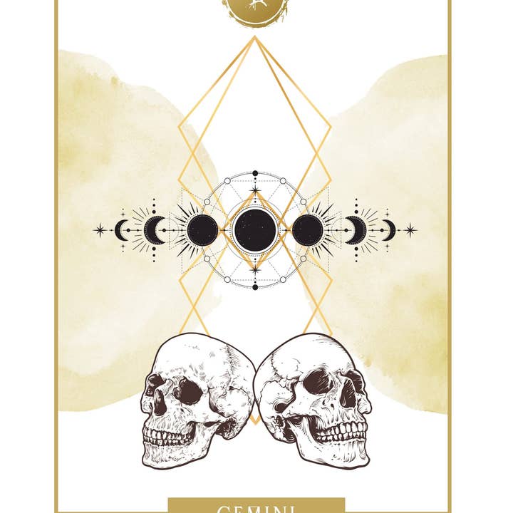 Heather Gerni Art & Design - Wholesale Postcard - ZODIAC POSTCARD - GEMINI1