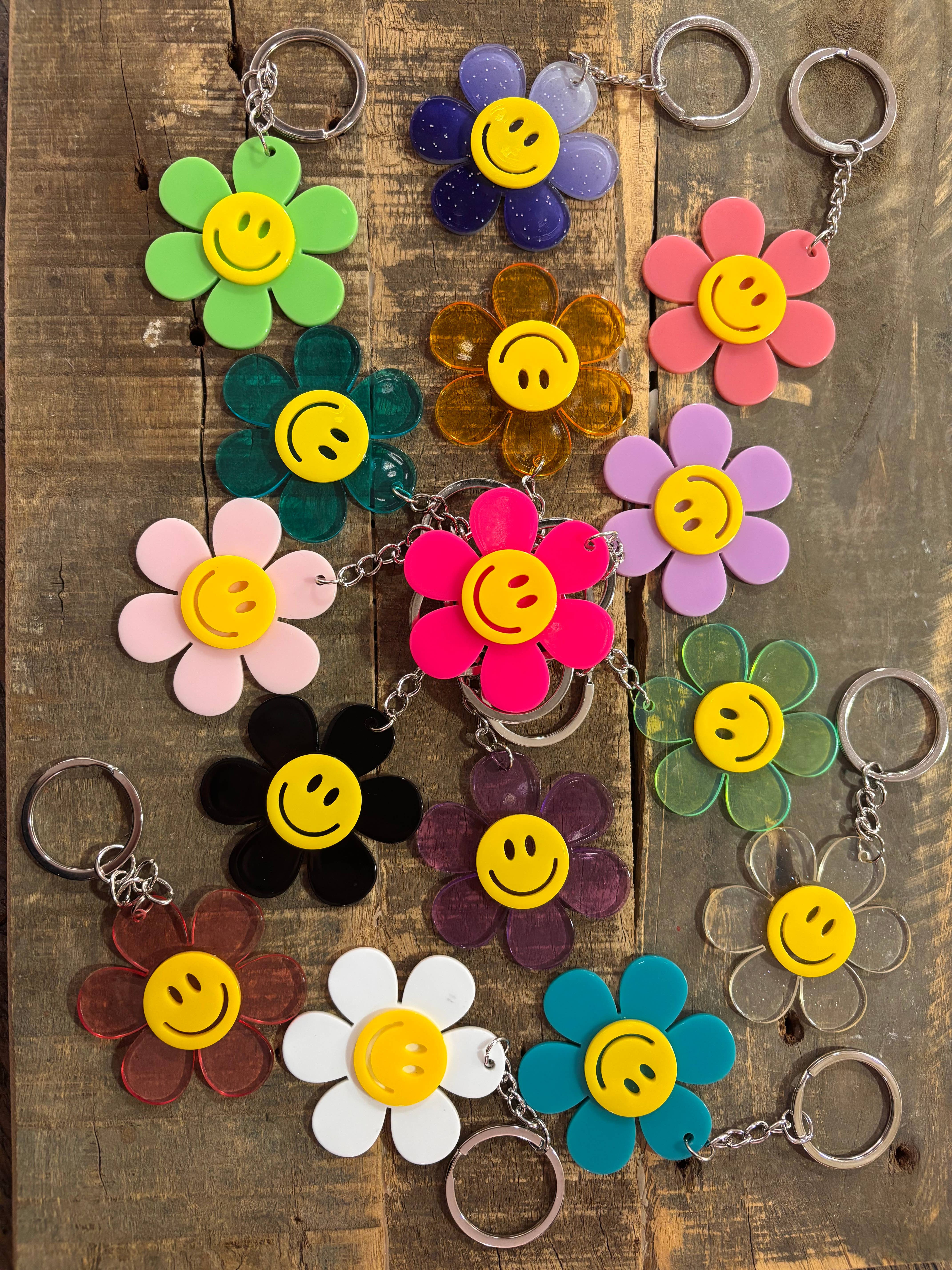 Lourens Exclusive - Wholesale Keychain - Women's - Keychain cheerful flower-smiley