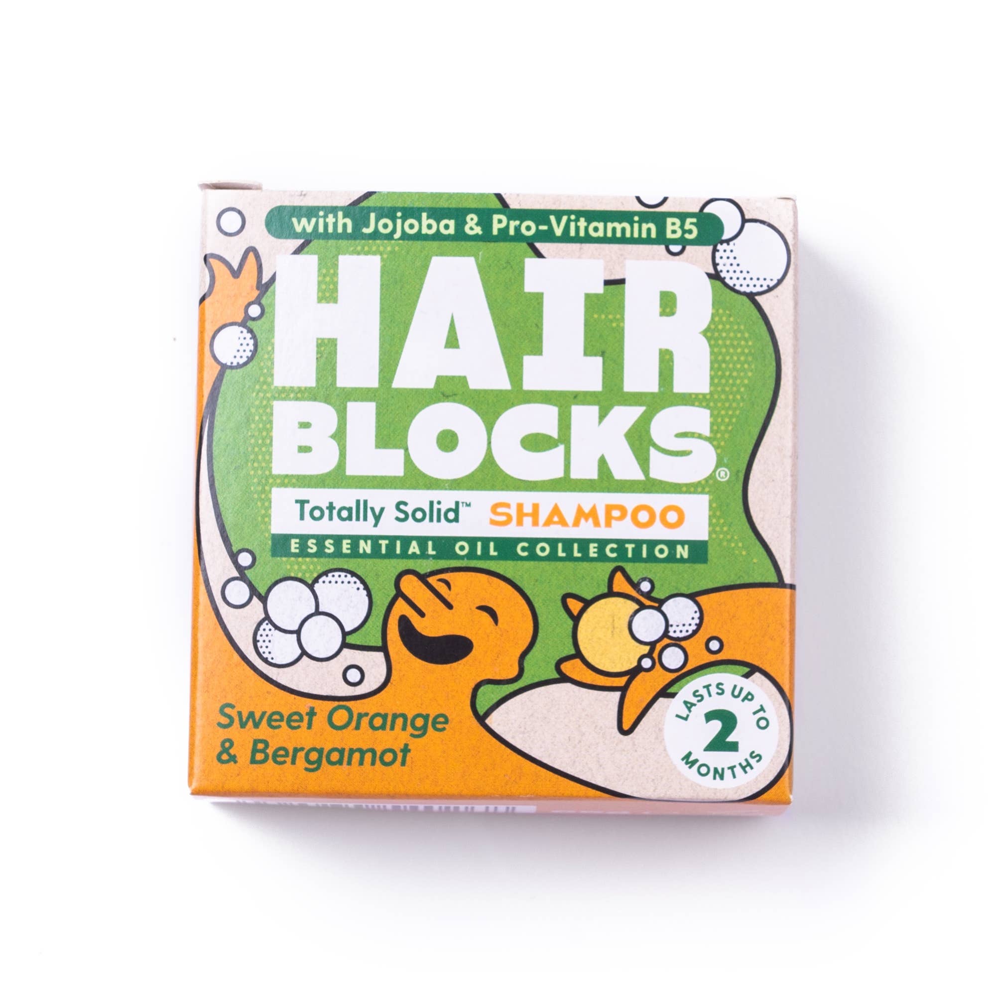 SHOWERBLOCKS – wholesale Schampopuck/Schampo i fast form – Hair Blocks Solid Shampoo - Söt apelsin & Bergamott1
