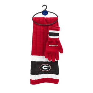 Georgia Bulldogs Scarf and Glove Set for wholesale by Turnovers Inc
