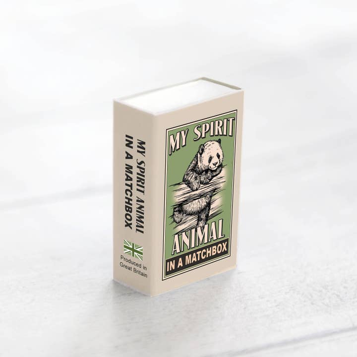 Marvling Bros Ltd - Wholesale Keepsake Coin/Token - Wool Felt Panda Spirit Animal In A Matchbox