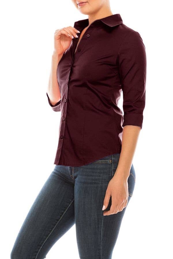 Cezele – wholesale Buttoned-down shirt – Women's – Essential Stretch Poplin Shirt7