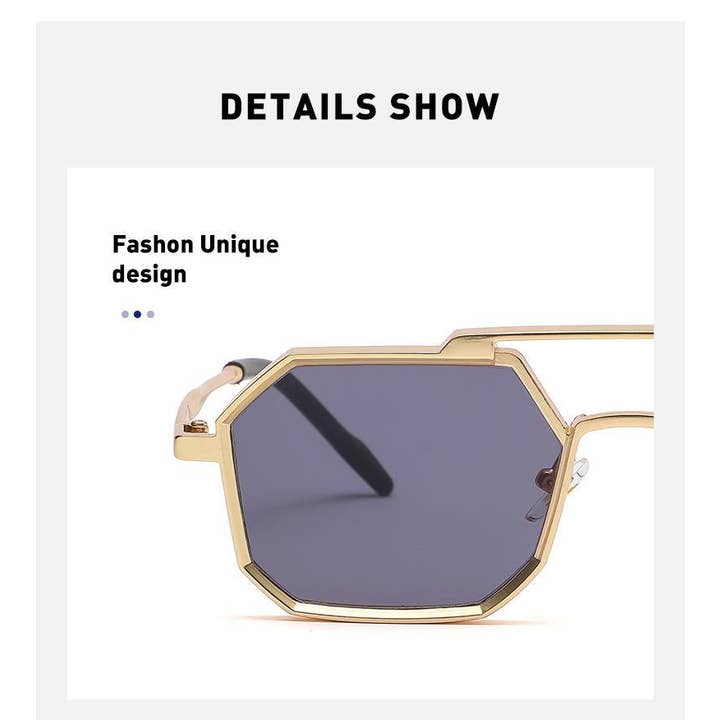 WoodWristCo - Wholesale Sunglasses - Women's - Steampunk Sunmmer Sunglasses Polygon Frame Sunglasses