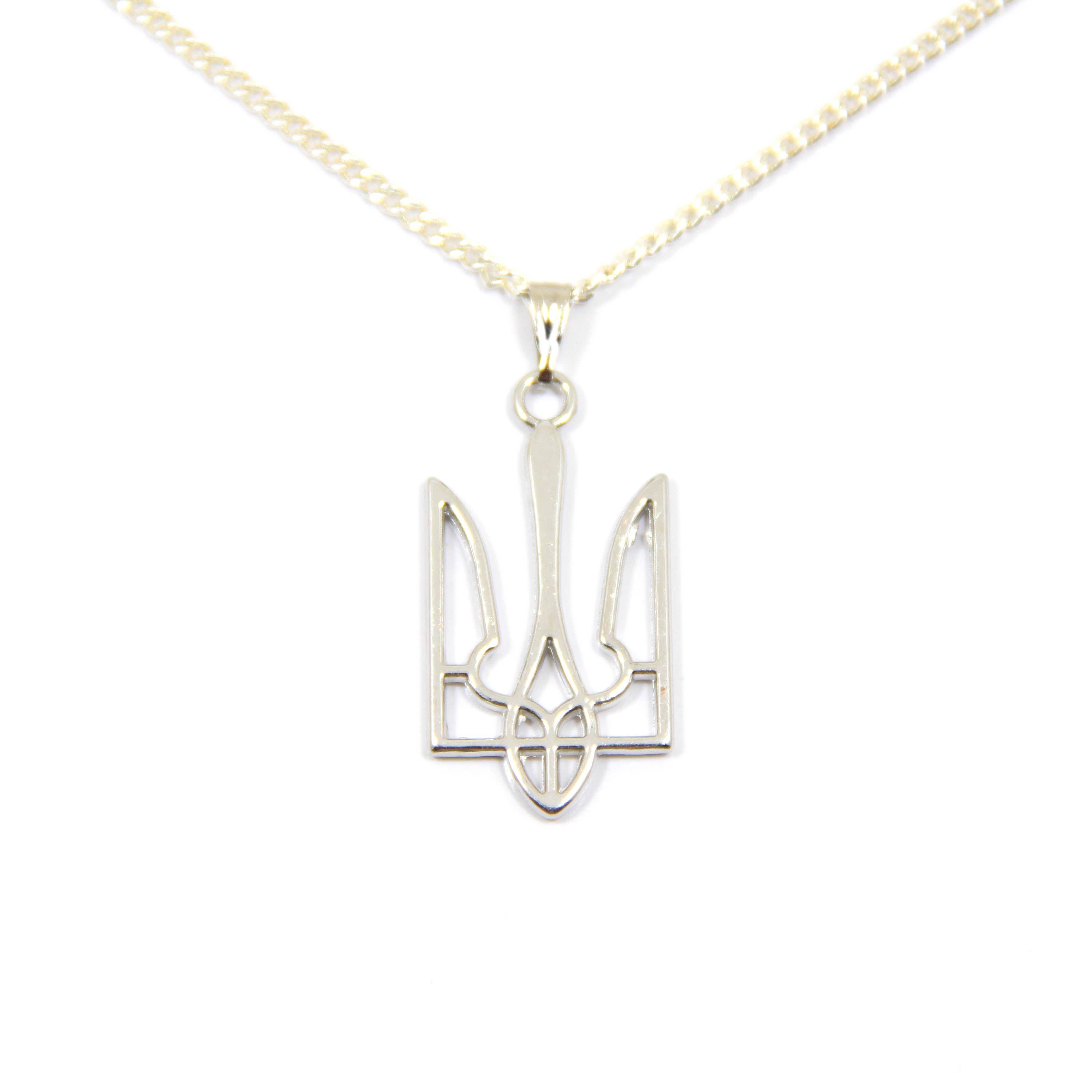 SomeBijoux4You - Wholesale Pendant/Charm Necklace - Ukrainian Emblem Necklace, Silver Ukraine Tryzub Jewellery9