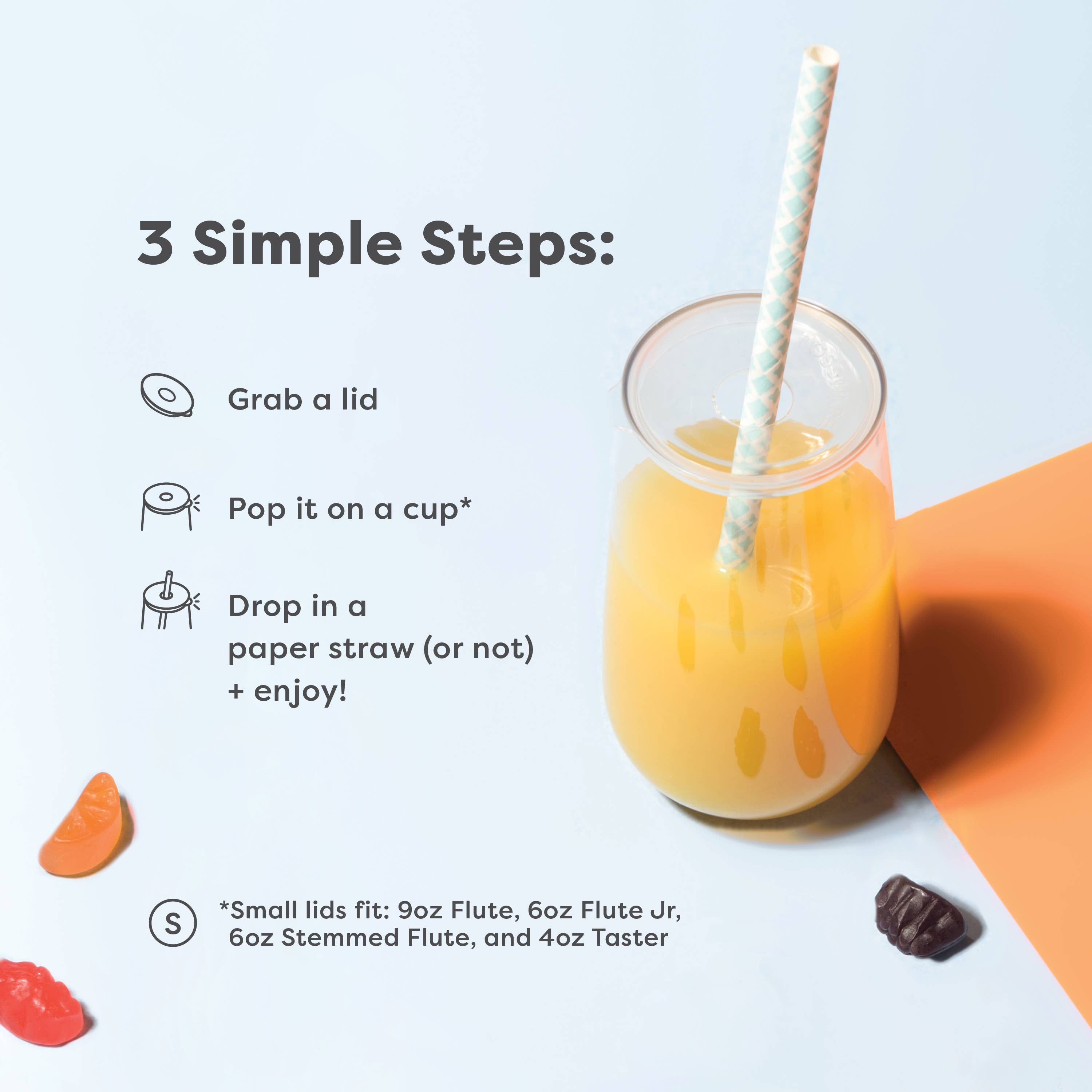 TOSSWARE - Wholesale Drink Lids - TOSSWARE POP Small Lids - Recyclable Plastic Set of 481