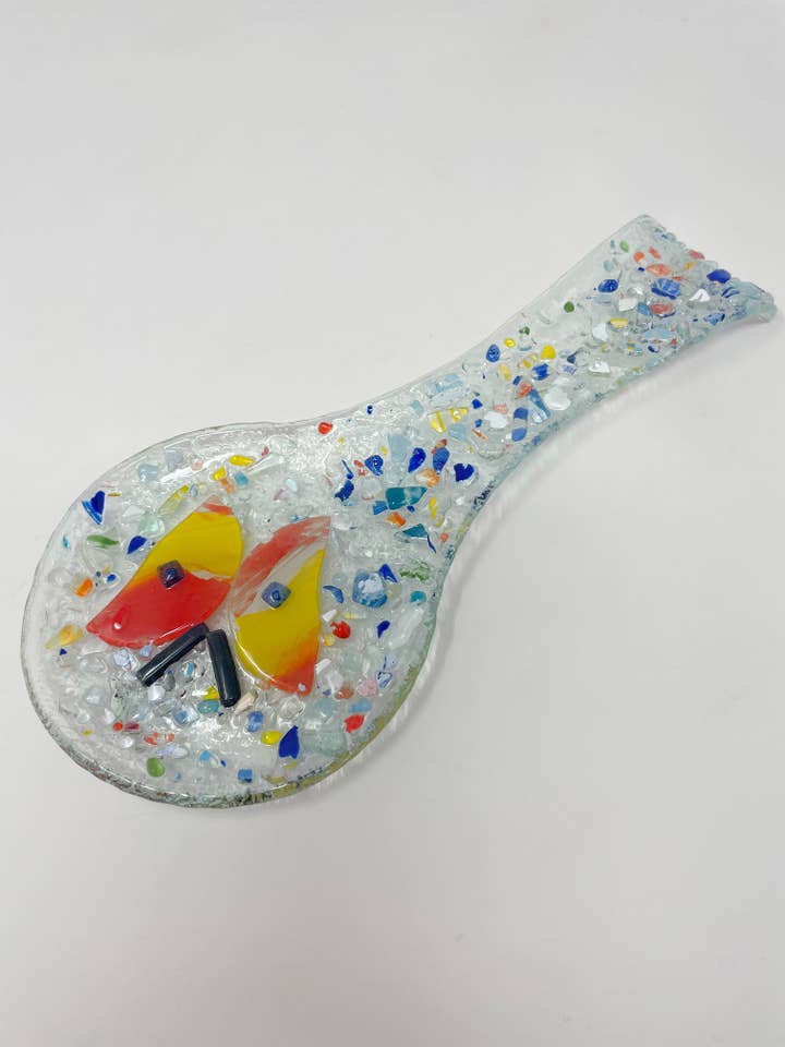 Colourful Fused Glass Spoon Rest for wholesale by Nai Gifts
