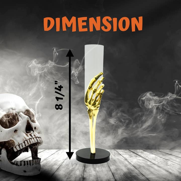 4E's Novelty - Wholesale Drinking Glass/Cup - 12-Pack Skeleton Hand Flutes - 2.7oz Halloween Party Goblet