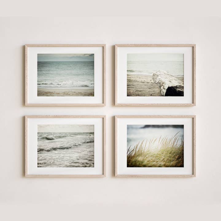 Paysages marins bleus nautiques | Ensemble de 4 tirages d'art pour la vente par Lisa Russo Fine Art