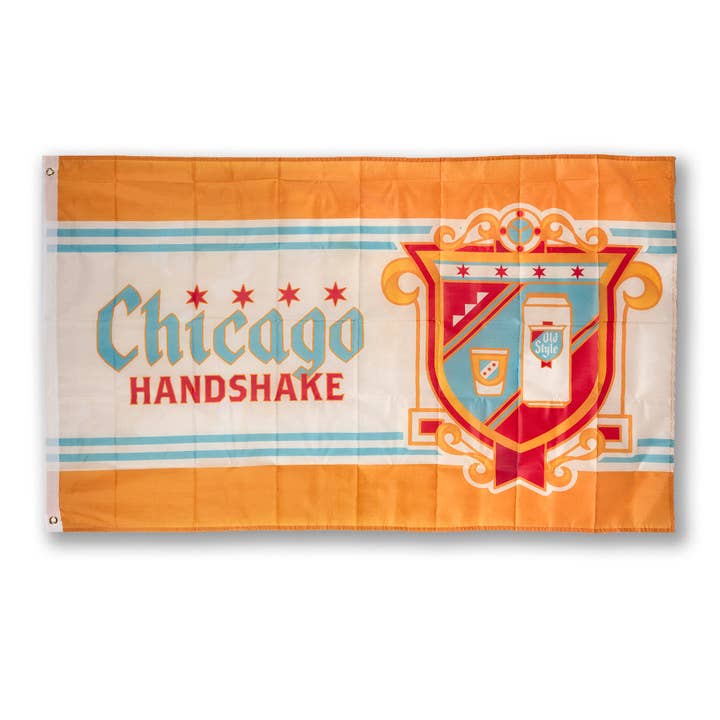 Chicago Handshake 3' x 5' Polyester Flag for wholesale by Transit Tees