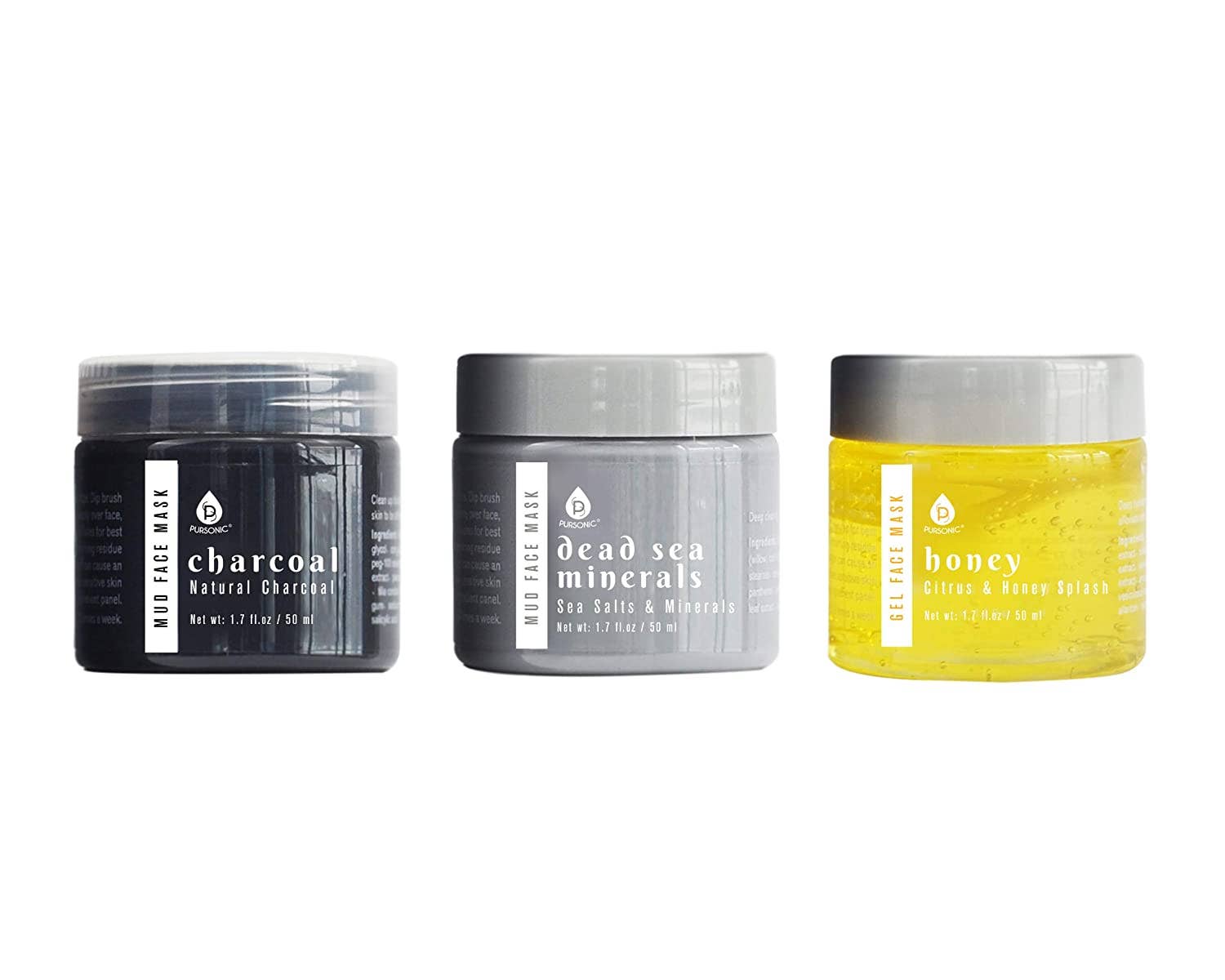 Pursonic - Wholesale Skincare Face Mask - 3 Pack Gel and Mud Face Mask With Applicator1