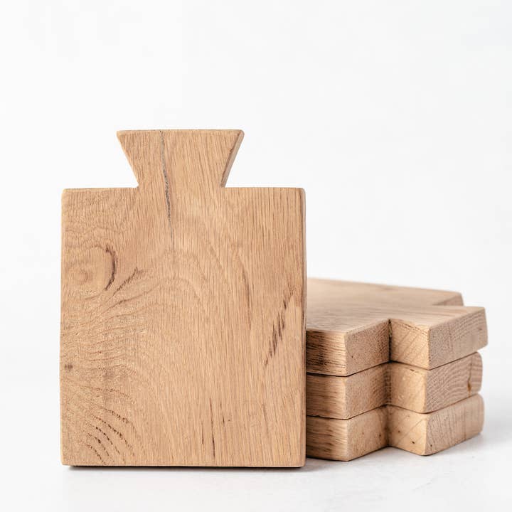 White Gables Home By Aimee Weaver Designs - Wholesale Appetizer Serveware - Nibble Boards - Set Of 4 Wood Stands | Made In USA
