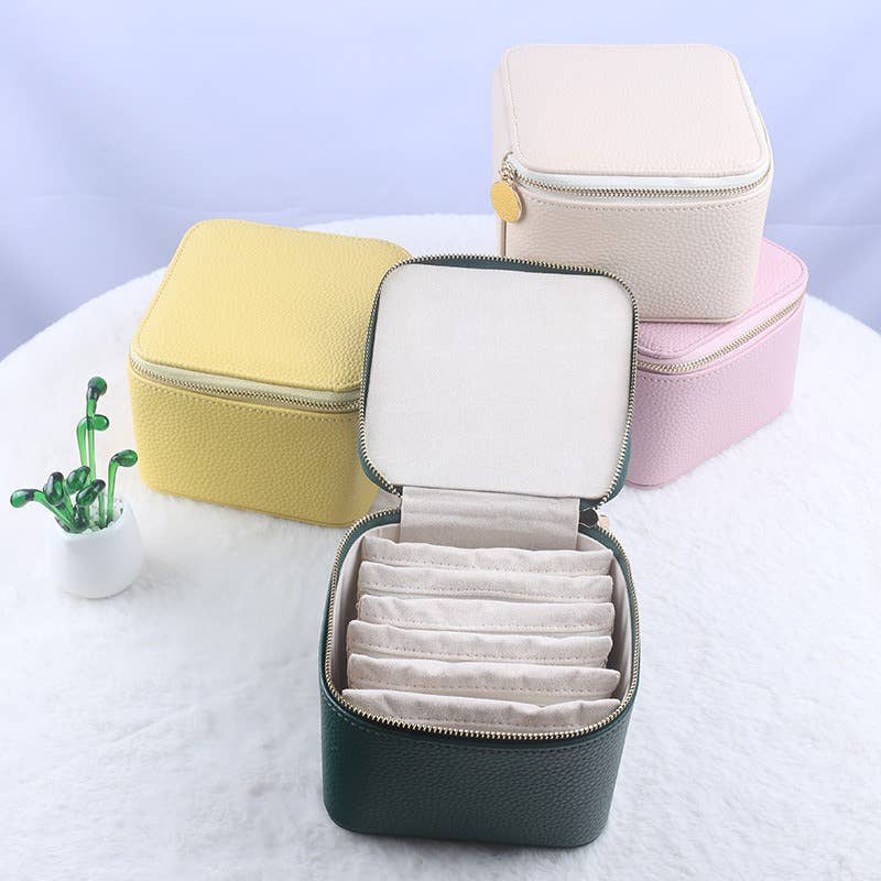 wandf - Wholesale Jewelry Box/Organizer - Leather Jewelry Organizer Box with 6 Pouches,Compact Storage8