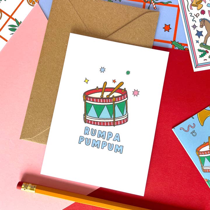 Rumpa Pumpum Christmas Card for wholesale by Hollie Newton Studio