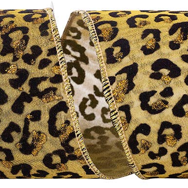 RELIANT RIBBON - Wholesale Ribbon - Gift Wrapping - Cheetah - Jaguar Spots Deluxe Tissue Silk Mesh Wired Edge 1