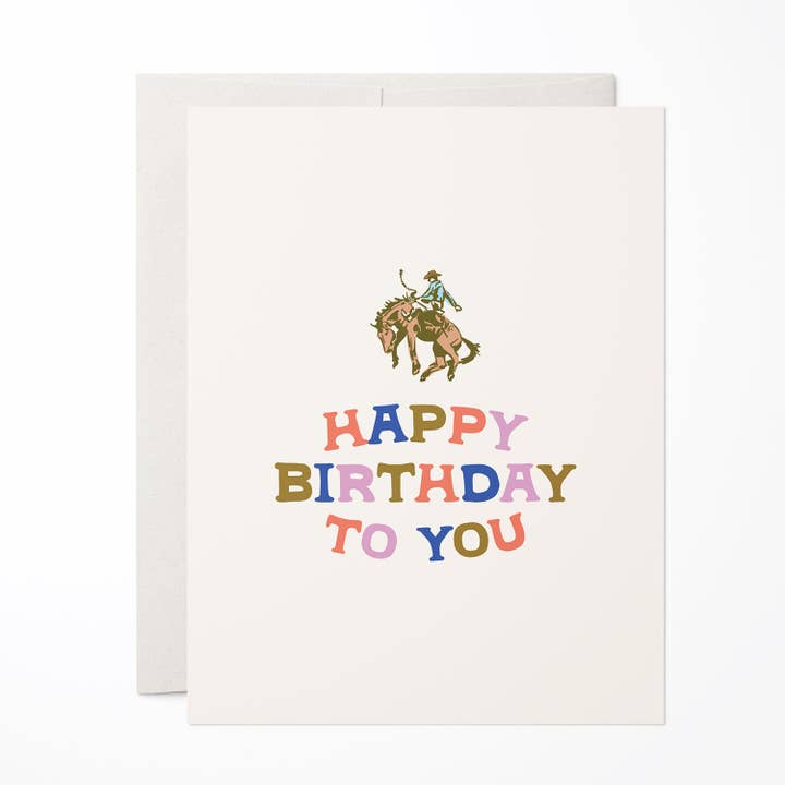 Carte de vœux d'anniversaire A2 Petit Bronco Sauvage pour la vente par Antiquaria