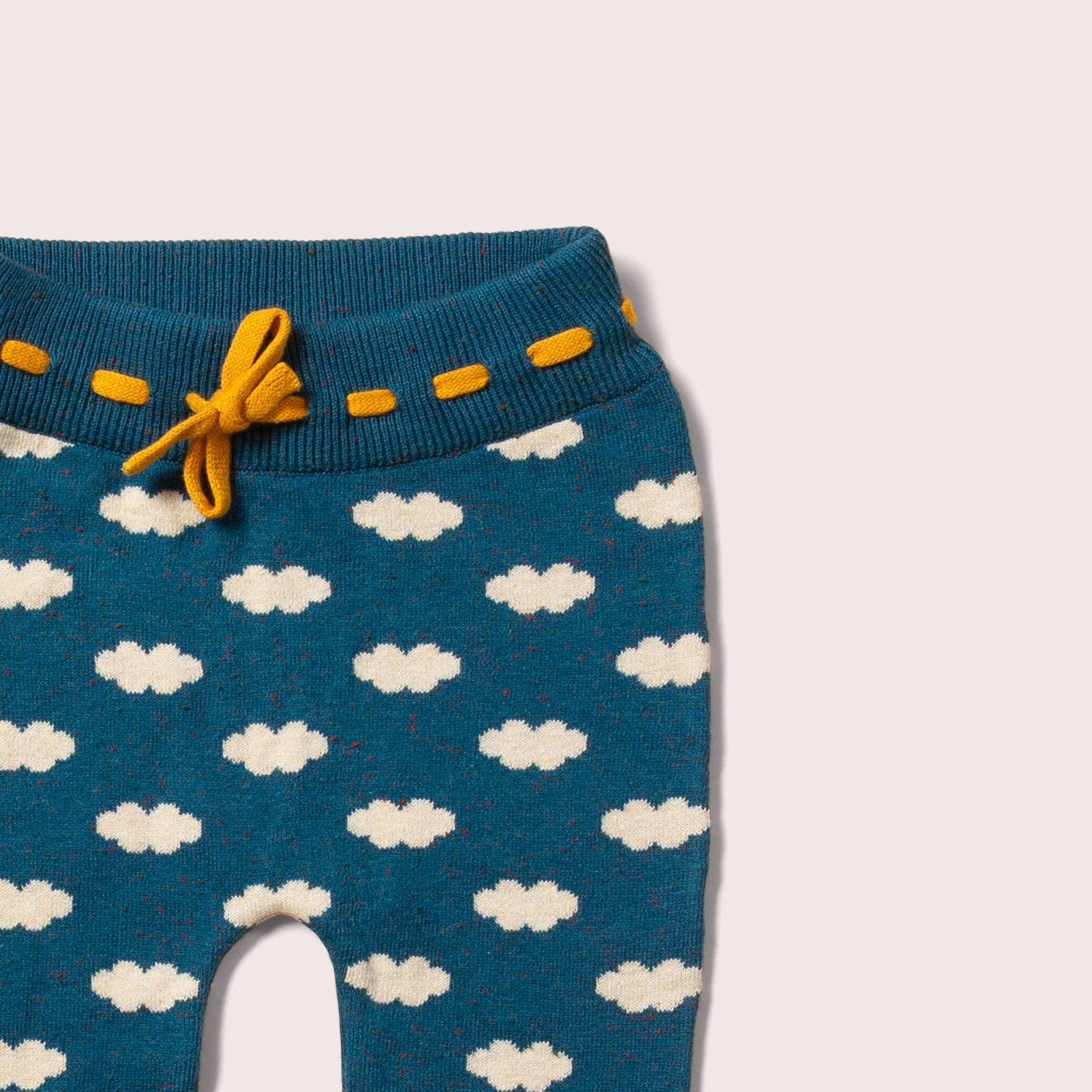 Teal Cloud Tie Waist Knitted Joggers for wholesale on Faire1