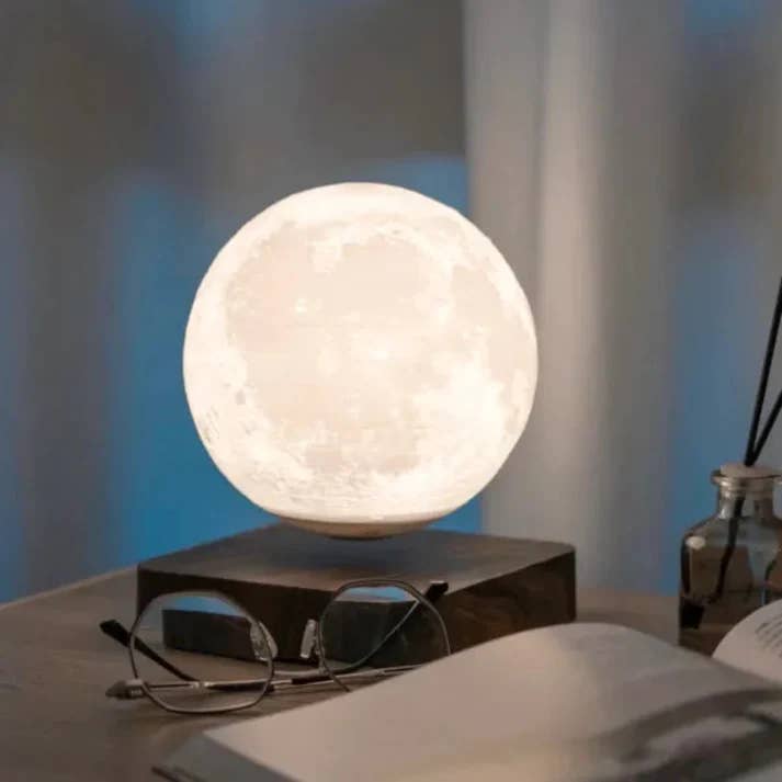 Kiyo Home - Wholesale Accent/Desk Lamp - Levitating Moon Lamp | Floating Moon Lamp | 3-Step LED3