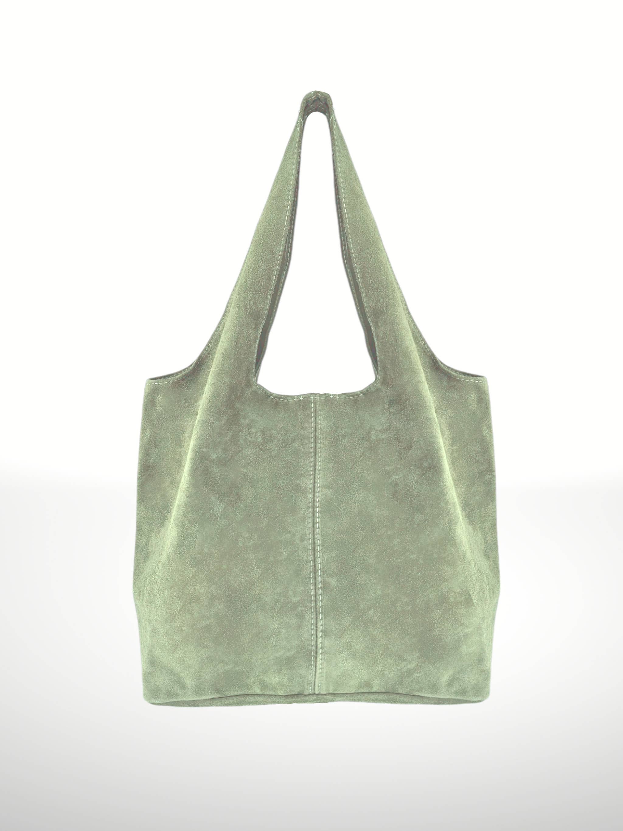 ITALIAN'S LEATHER - Wholesale Top Handle Bag - Women's - Giannina 221024 Suede Leather Shoulder Bag7