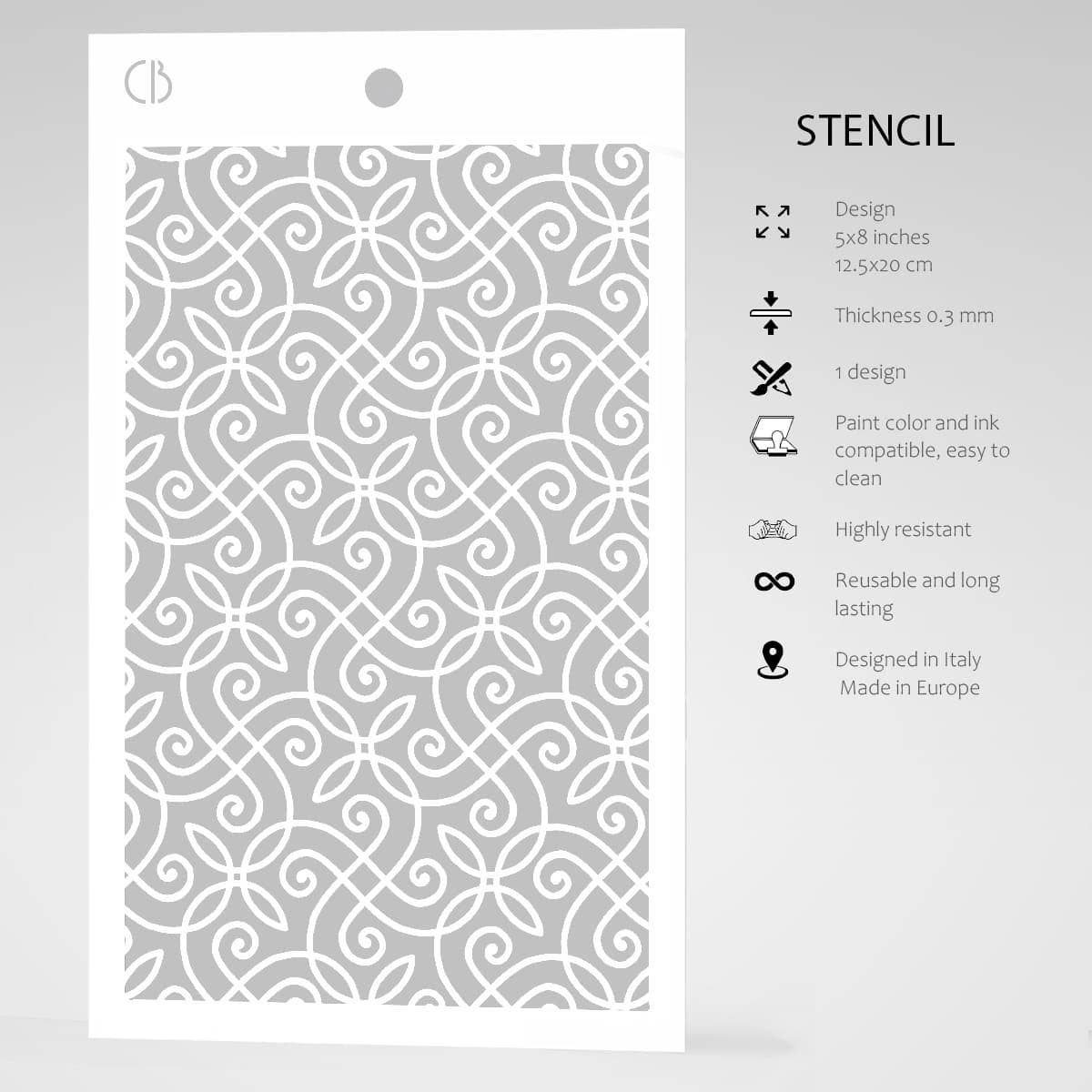 Ecstasy Crafts Distributing - Wholesale Stencil/Craft Die - Ciao Bella Texture Stencil 5x8 Harmony4