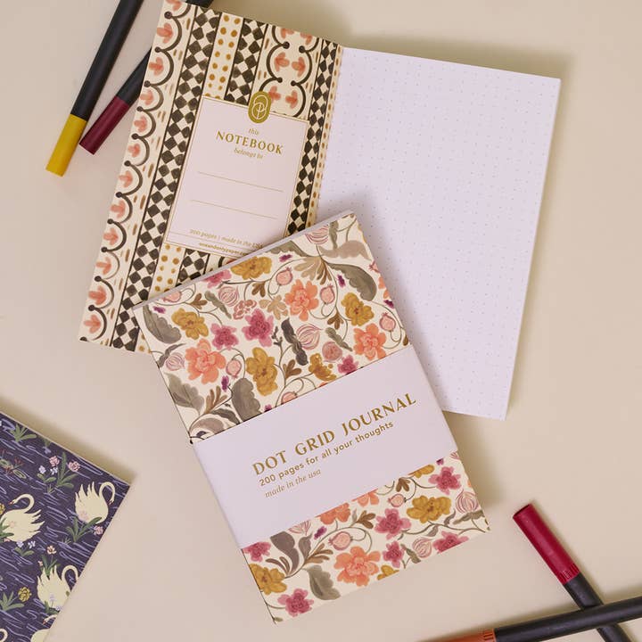 One & Only Paper - Wholesale Journal/Diary - Autumn Floral Perfect Bound Dot Grid Journal
