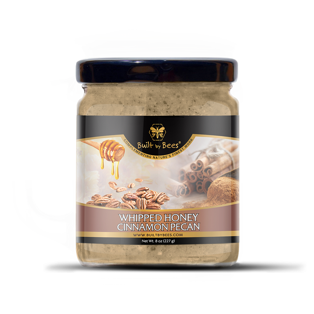 Built by Bees - Wholesale Honey - Cinnamon Pecan Whipped Honey 8 oz2