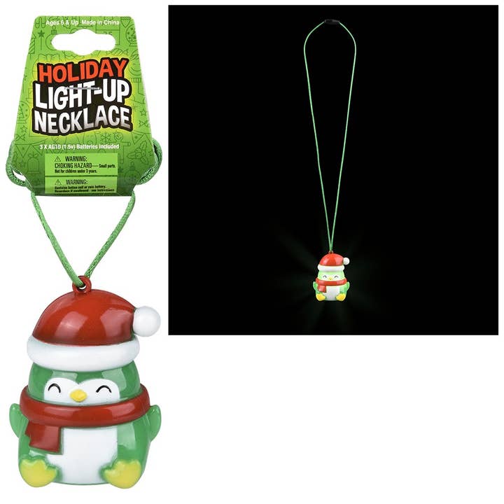 LIGHT-UP PENGUIN NECKLACE 36" for wholesale by The Toy Network