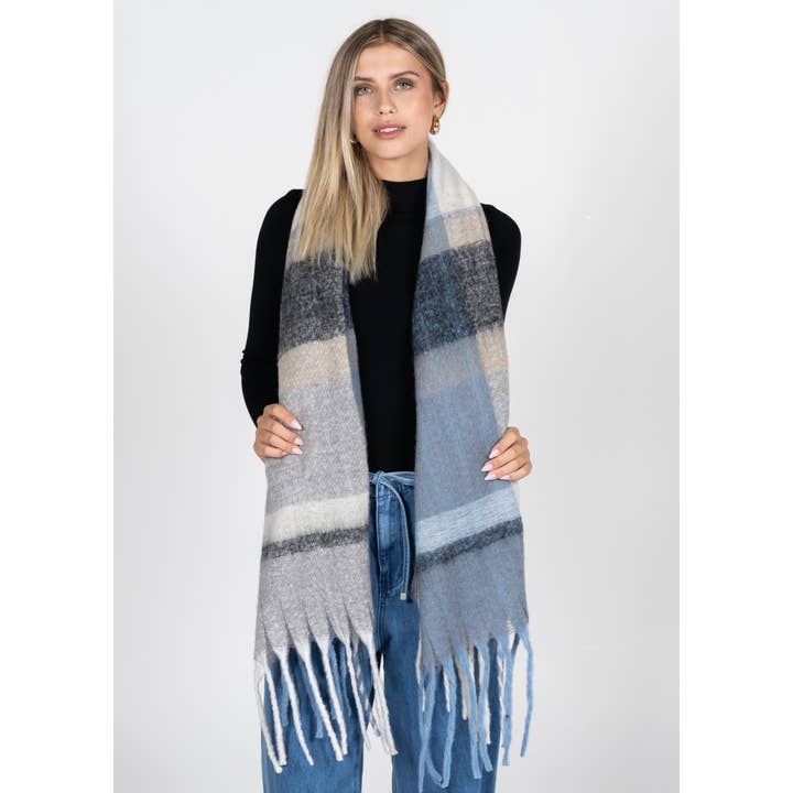 C'est Moi Clothing Co - Wholesale Scarf - Women's - Stripe Pattern Blanket Scarf- CESCB23371