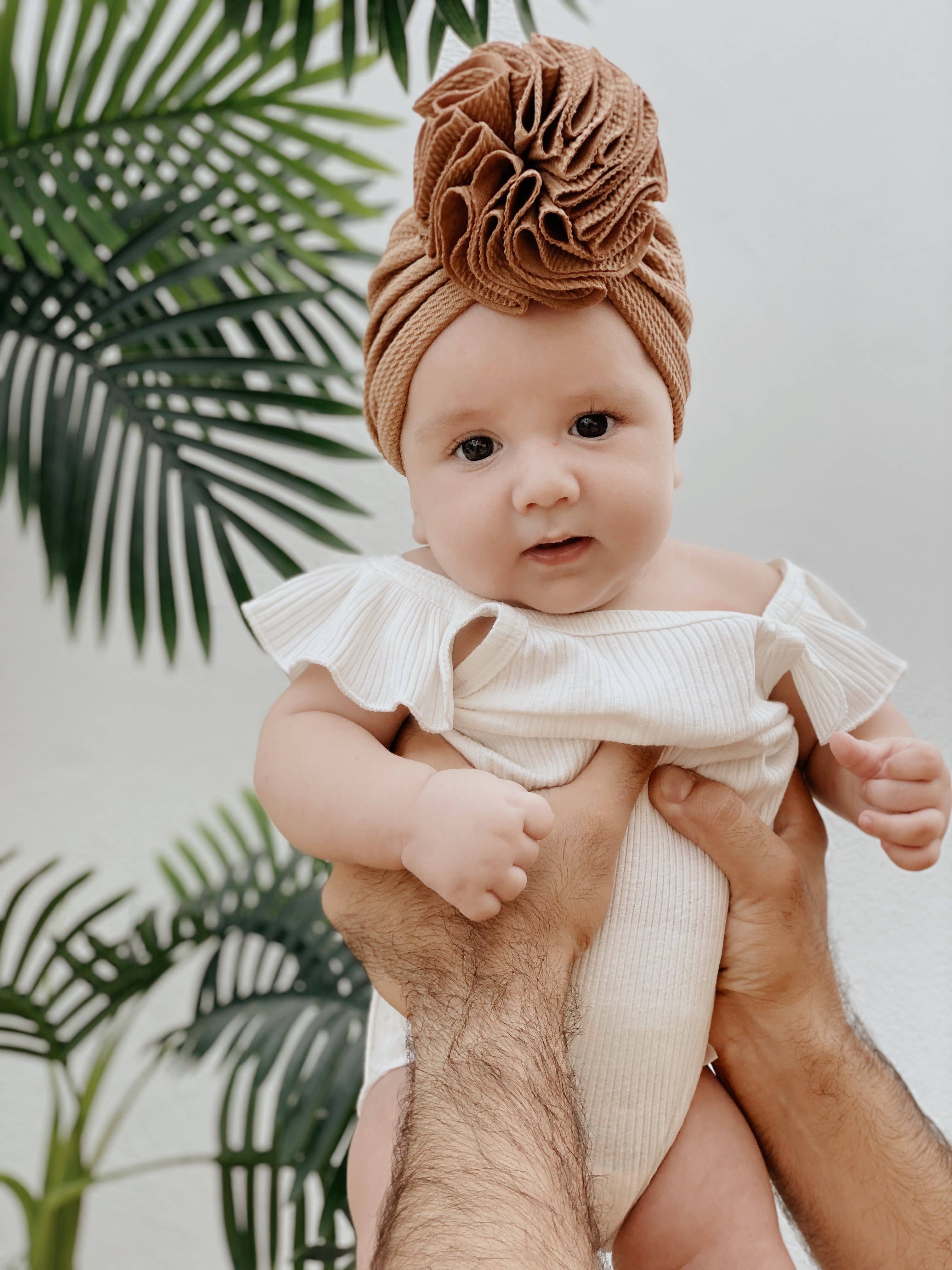 Turbantes de bebe y niña de dona unicolor