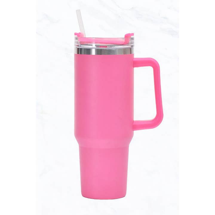 Suzie Q USA – wholesale Insulated mug/tumbler – 40 oz, Stainless Steel Tumbler with Handle, Straws Include
