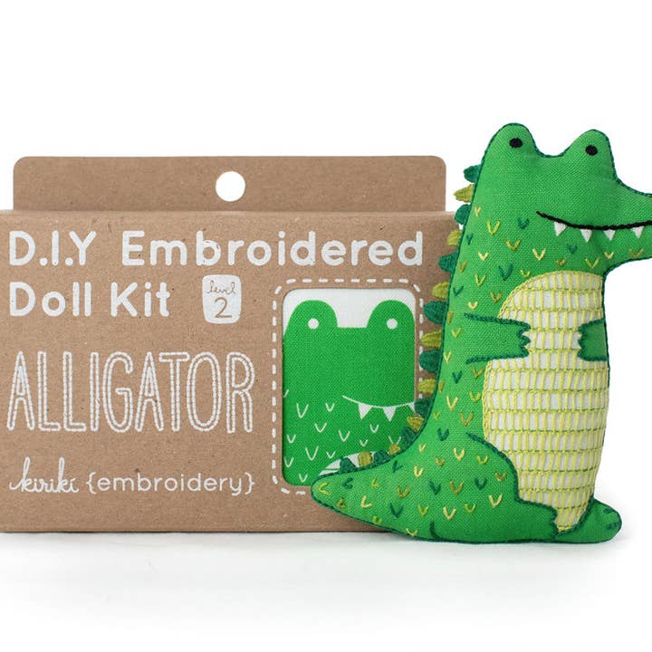 Kiriki Press - Wholesale Embroidery/Cross Stitch Supplies - Alligator - Embroidery Kit1