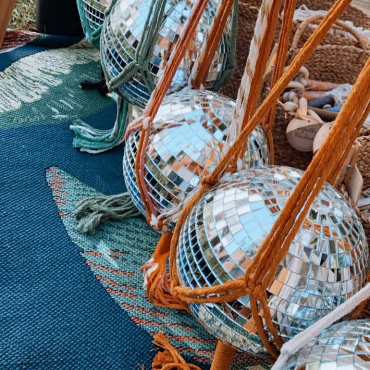 Rosie the Wanderer, Handmade Macramé - Wholesale Mobile - Macrame Disco Ball Hanger - choice of color10