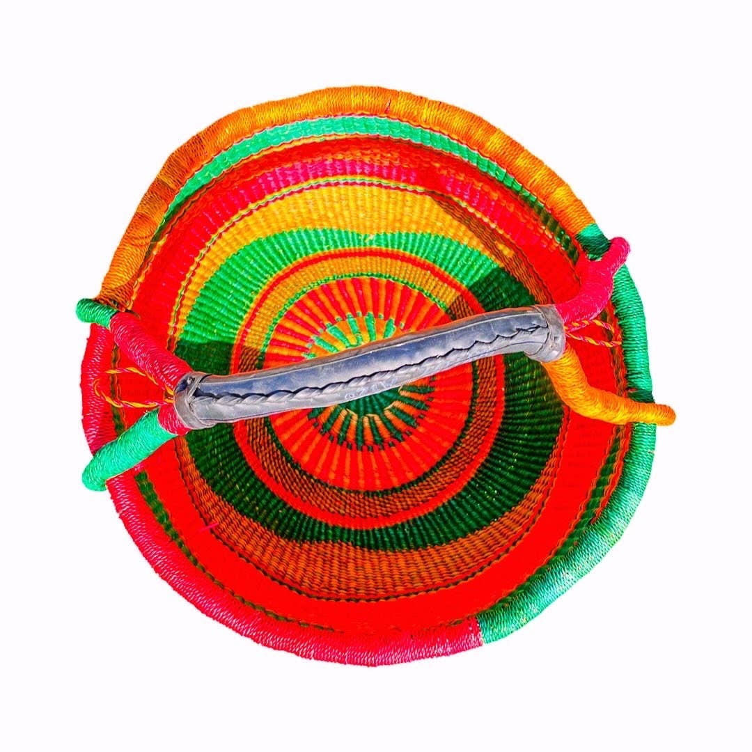 Jungle Direct – Großhandel Korb – Runder Korb aus handgeflochtenem Elefantengras mit Ledergriffen15