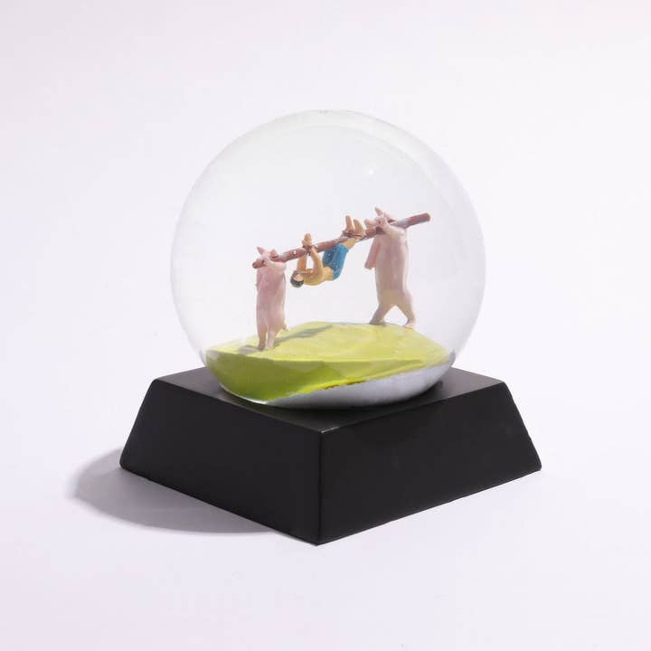 Demented Penguins - Wholesale Snow Globe - Pig Roast Snow Globe