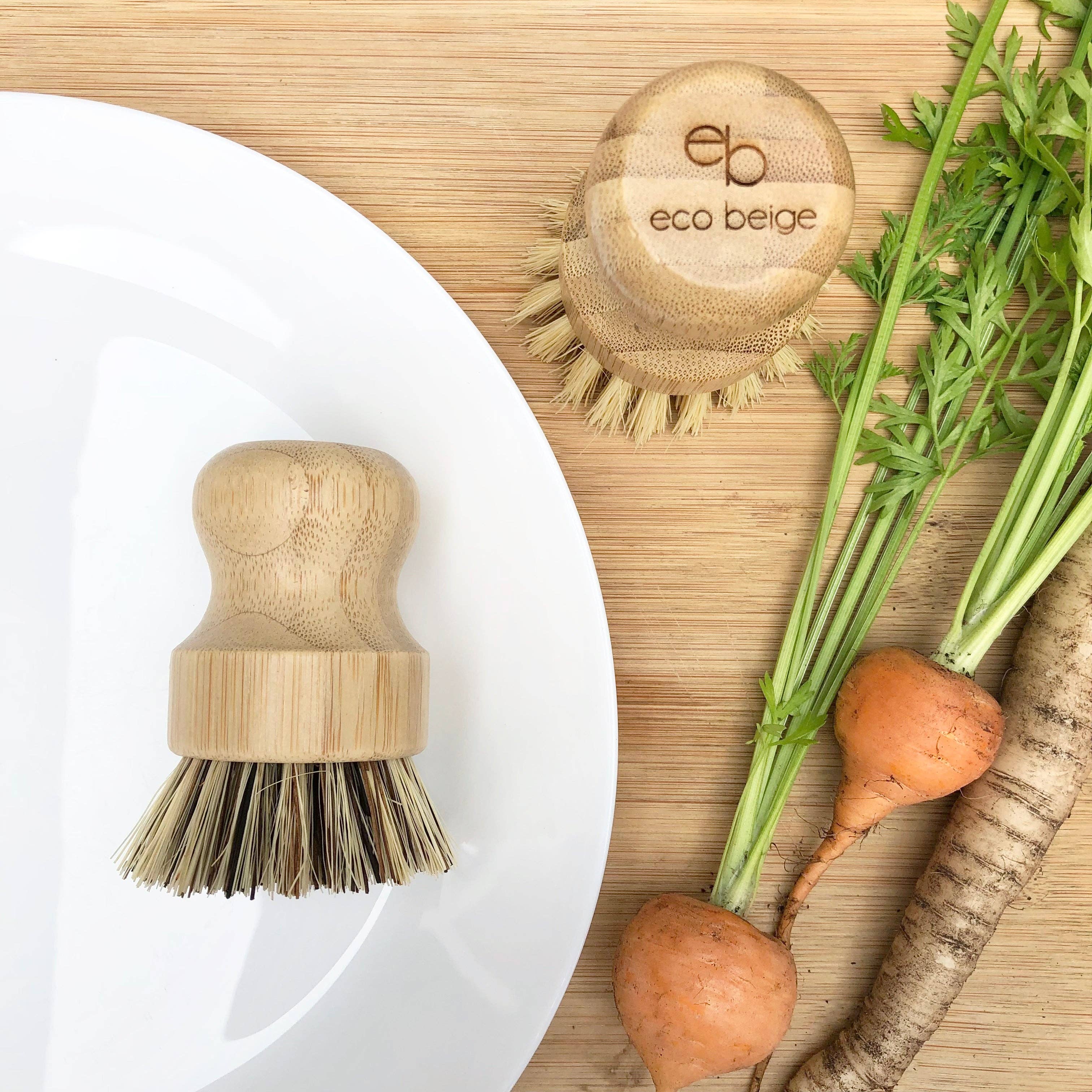 Eco Beige – wholesale Cleaning brush – Bamboo Knob Scrubber1