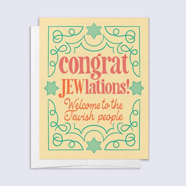 CongratJEWlations Card for wholesale by Palindrome Art