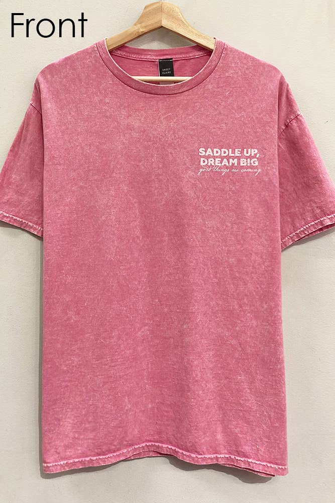 MAUVE Saddle Up Cowboy Graphic Tee for wholesale on Faire3