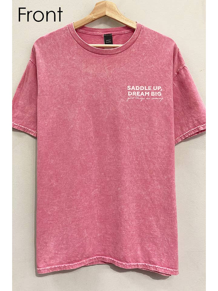 MAUVE Saddle Up Cowboy Graphic Tee for wholesale on Faire3