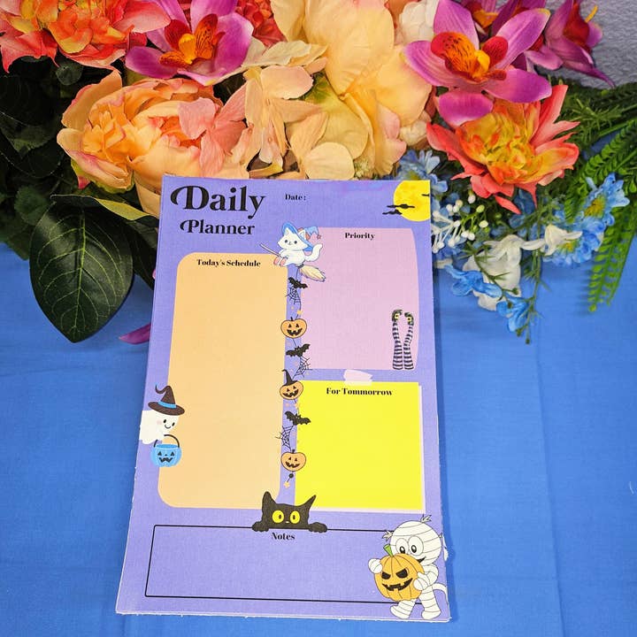 Autumnmist Boutique - Wholesale Planner - Happy Halloween Whiskers Daily Planner Notepad 5.5" x 8.5"3