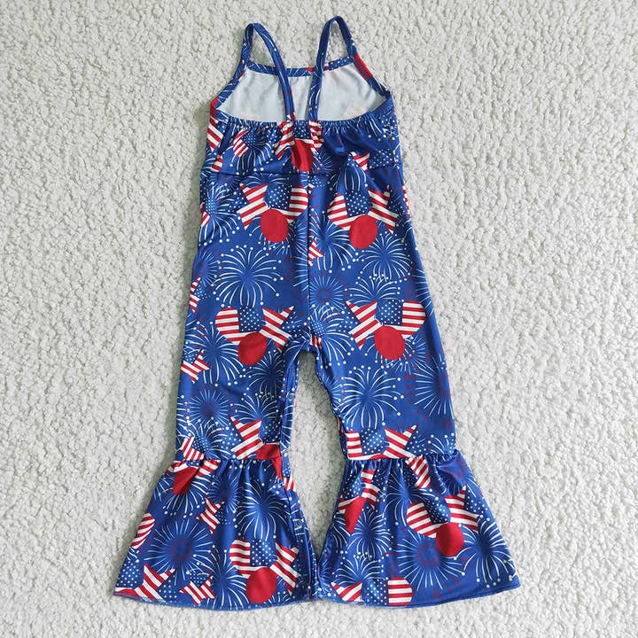 Aier Wholesale - Wholesale Jumpsuit - Kids - Sibling Baby Girls 4th Of July Summer Bell Bottoms Jumpsuits