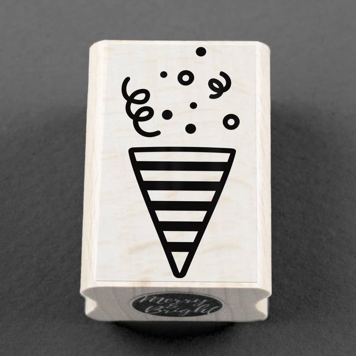 Timbro Party Popper 20 x 35 mm per la vendita all'ingrosso da parte di Merry and Bright