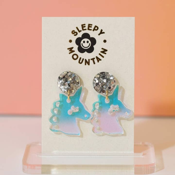Sleepy Mountain - Wholesale Dangle Earrings - Iridescent Unicorn Dangle Earrings0