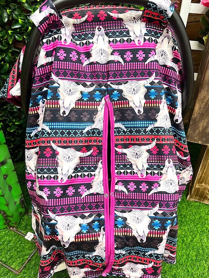 BULL SKULL & AZTEC PRINTED CAR SEAT COVER. ZYTG25153016 M for wholesale by Kids Charm Online