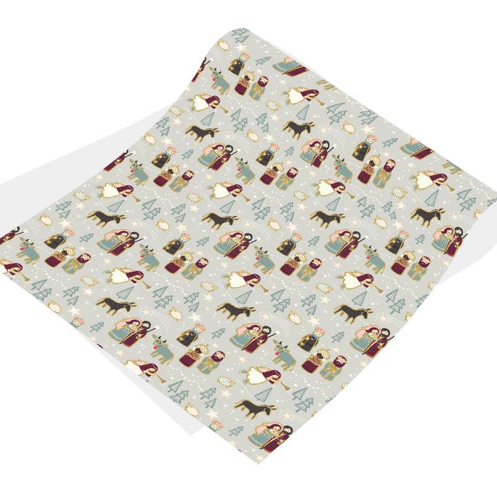 Stesha Wrapt - Wholesale Flat Wrap - Christmas Nativity Scene Gift Wrap