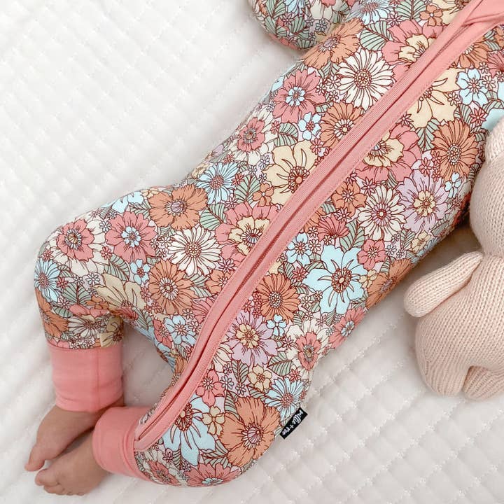 millie + roo - Wholesale Jumpsuit - Baby - ZIP ROMPER - Spring Floral