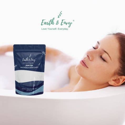 Earth and Envy - Wholesale Bath Salts - Earth & Envy Dead Sea Magnesium Bath Flakes 2LB1