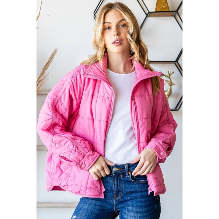 Zip Up Packable Puffer Jacket for wholesale by Veveret