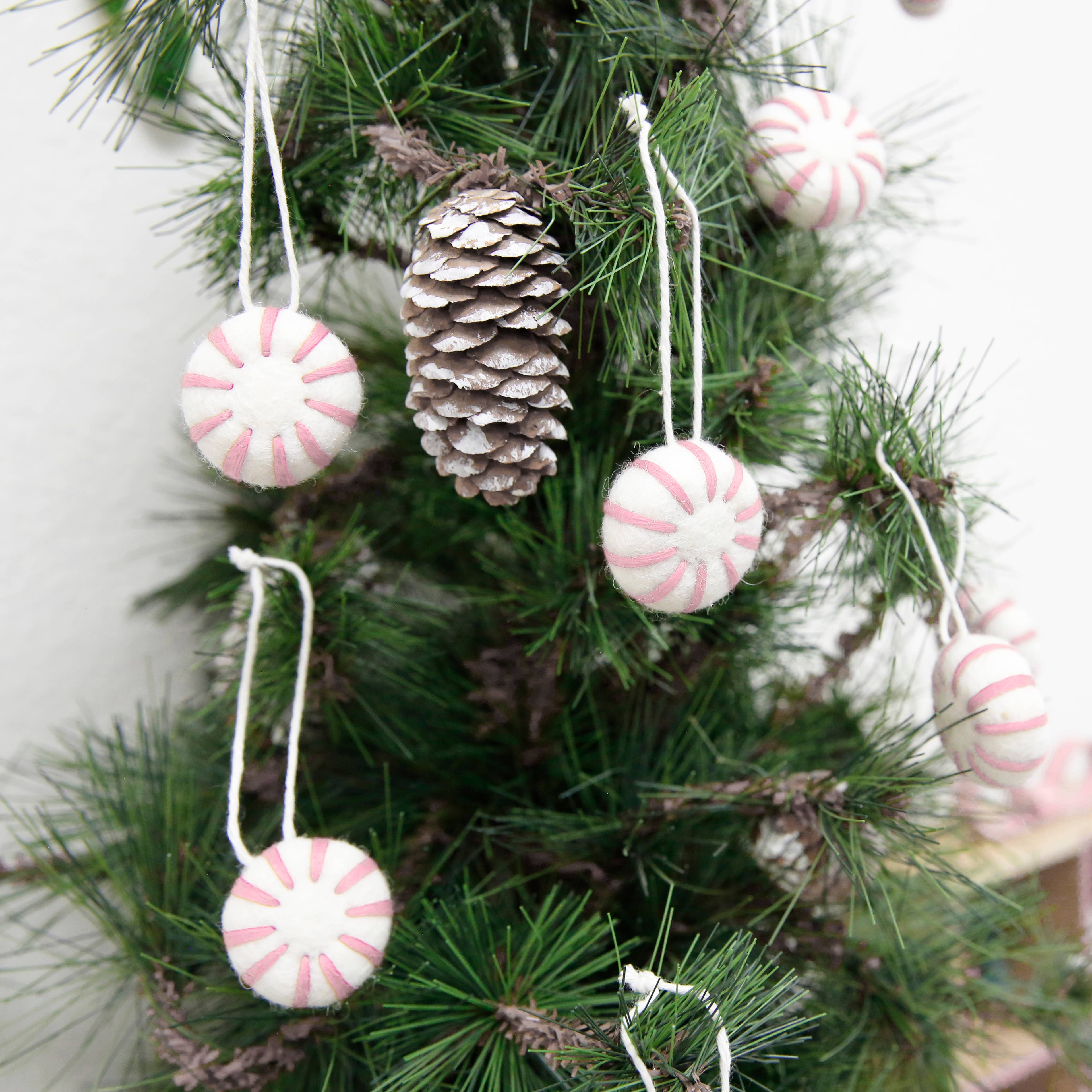 The Felt Pod – Conjunto de ornamentos por atacado – Conjunto de 10 Doces de Hortelã de Natal em Feltro5