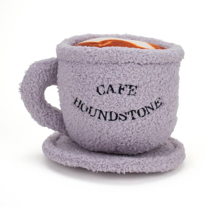 Cappuccino & Saucer – Interactive Plush Dog Toy w/ Squeaker for wholesale by ADC Houndstone & Co.